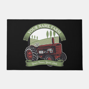 Personalisierter Vintager Zugmaschine Land Bauer Fußmatte