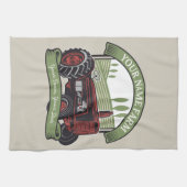 Personalisierter Vintager Zugmaschine Land Bauer Geschirrtuch (Horizontal)