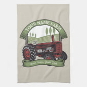 Personalisierter Vintager Zugmaschine Land Bauer Geschirrtuch (Vertikal)
