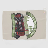 Personalisierter Vintager Zugmaschine Land Bauer Golfhandtuch (Horizontal)