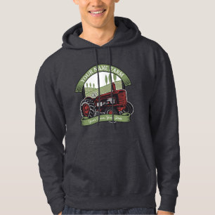 Personalisierter Vintager Zugmaschine Land Bauer Hoodie