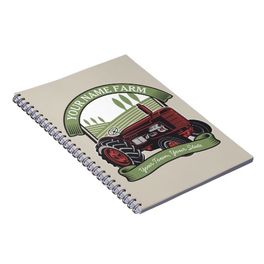 Personalisierter Vintager Zugmaschine Land Bauer Notizblock (Rechte Seite)