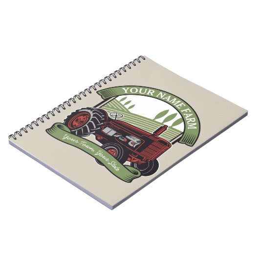 Personalisierter Vintager Zugmaschine Land Bauer Notizblock (Linke Seite)