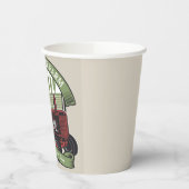 Personalisierter Vintager Zugmaschine Land Bauer Pappbecher (Links)