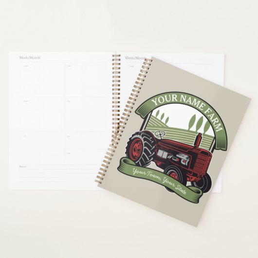 Personalisierter Vintager Zugmaschine Land Bauer Planer (Anzeige)