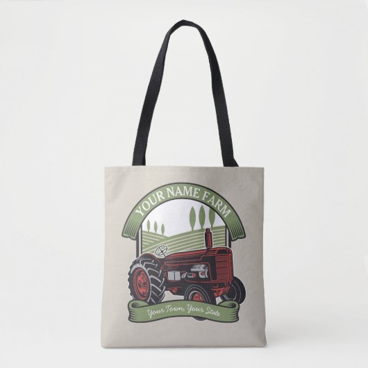 Personalisierter Vintager Zugmaschine Land Bauer Tasche (Vorderseite)