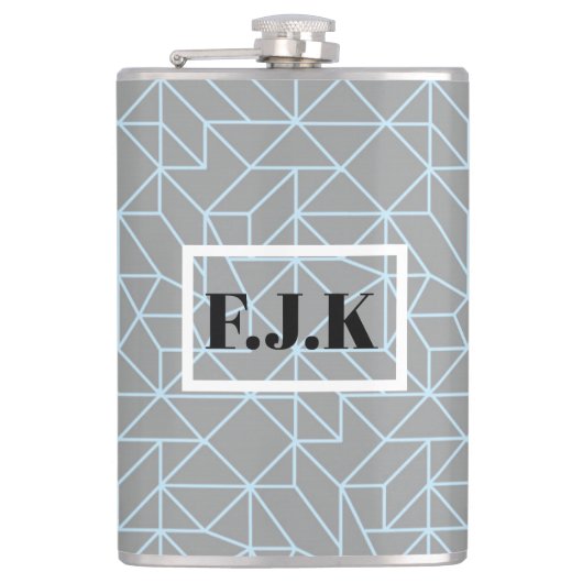 Personalisierter Vinyl-ummantelter Kolben - Geomet Flachmann (Vorderseite)