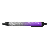 Personalisierter Violet Silver Ombre Glitzer Kugelschreiber (Unterseite)
