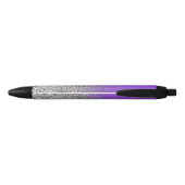 Personalisierter Violet Silver Ombre Glitzer Kugelschreiber (Rückseite)