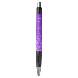 Personalisierter violetter, lila Ombre-Glitter Kugelschreiber