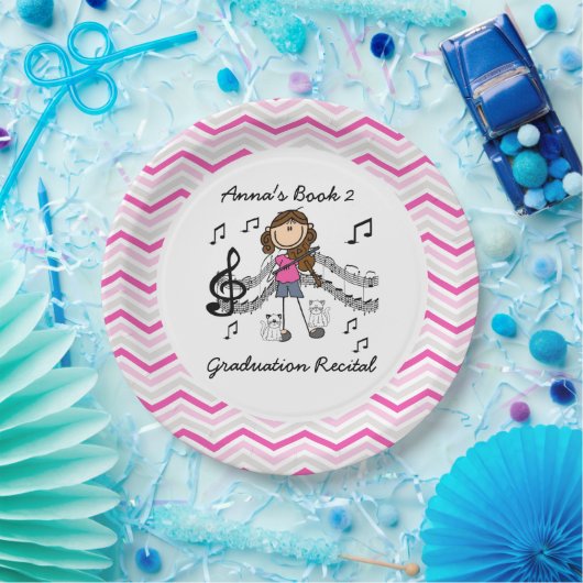 Personalisierter Violinen-Spieler-Papier-Teller Pappteller (Party)