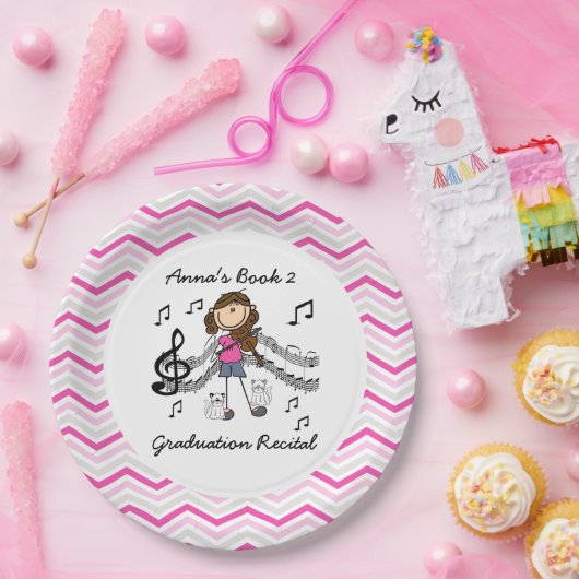 Personalisierter Violinen-Spieler-Papier-Teller Pappteller (Party)