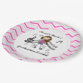 Personalisierter Violinen-Spieler-Papier-Teller Pappteller (Schrägansicht)