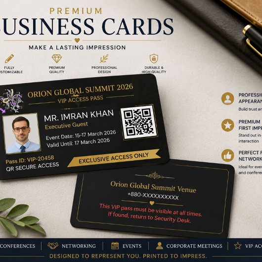 Personalisierter VIP-Event-ID-Ausweis Ausweis