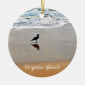 Personalisierter Virginia Strand ~ Seagull, Sand,  Keramik Ornament (Vorne)