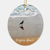 Personalisierter Virginia Strand ~ Seagull, Sand, Keramik Ornament (Links)
