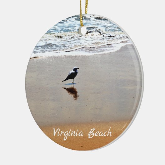 Personalisierter Virginia Strand ~ Seagull, Sand,  Keramik Ornament (Links)