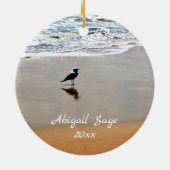 Personalisierter Virginia Strand ~ Seagull, Sand,  Keramik Ornament (Hinten)