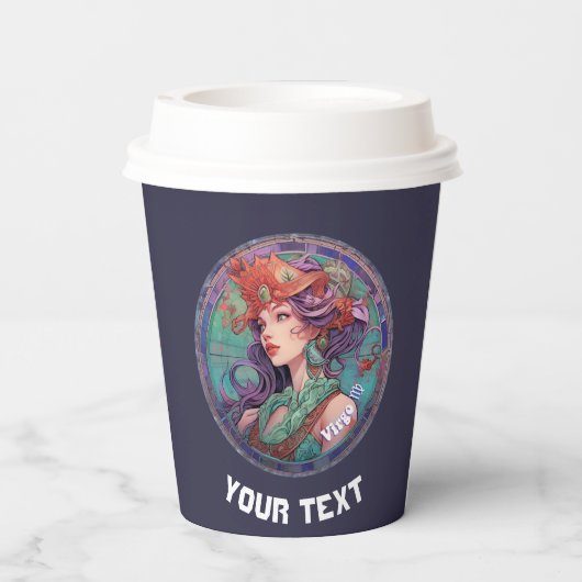 Personalisierter Virgo zodiac-Schild Pappbecher (Rückseite)