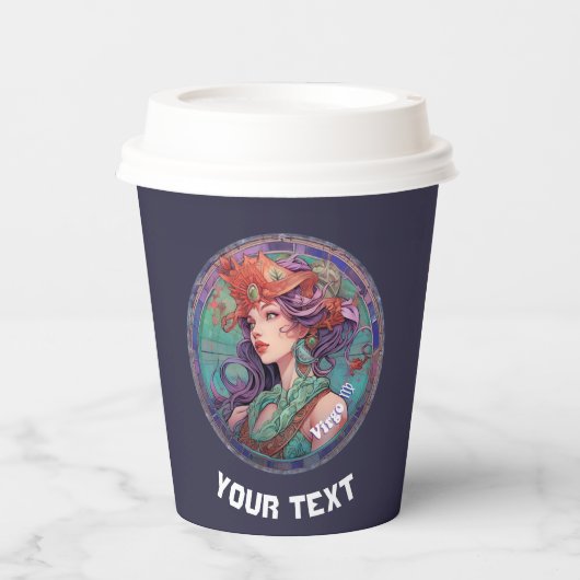 Personalisierter Virgo zodiac-Schild Pappbecher (Vorderseite)