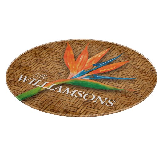 Personalisierter Vogel des Paradies Woven Wicker M Schneidebrett (Ecke)