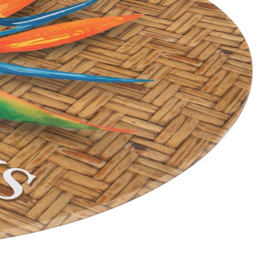 Personalisierter Vogel des Paradies Woven Wicker M Schneidebrett (Ecke)