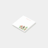 Personalisierter Vogel in rosa Blumenpost - Anmerk Post-it Klebezettel (angewinkelt)