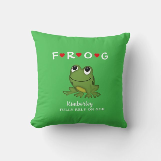 Personalisierter Volle Verlass auf den Frosch Kissen (Vorderseite)