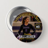 Personalisierter Volleyball-Foto-Button Button (Vorne & Hinten)