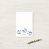 personalisierter Volleyball in hellblau Post-it Klebezettel (Auf Schreibtisch)