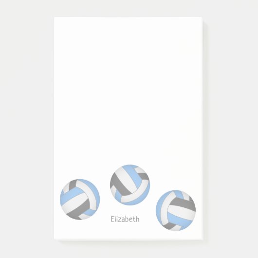 personalisierter Volleyball in hellblau Post-it Klebezettel (Vorderseite)