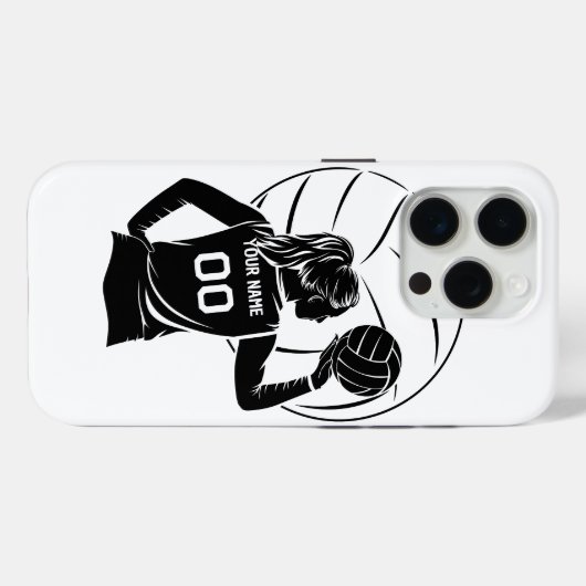 Personalisierter Volleyball-Individuelle Name, Num Case-Mate iPhone Hülle (Rückseite (Horizontal))