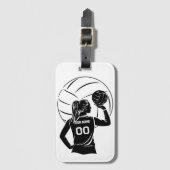 Personalisierter Volleyball-Individuelle Name, Num Gepäckanhänger (Vorderseite Vertikal)