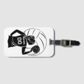 Personalisierter Volleyball-Individuelle Name, Num Gepäckanhänger (Vorderseite (Horizontal))