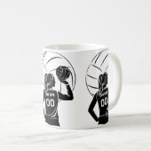 Personalisierter Volleyball-Individuelle Name, Num Kaffeetasse (VorderseiteRechts)