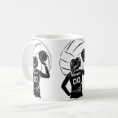Personalisierter Volleyball-Individuelle Name, Num Kaffeetasse (Vorderseite Links)