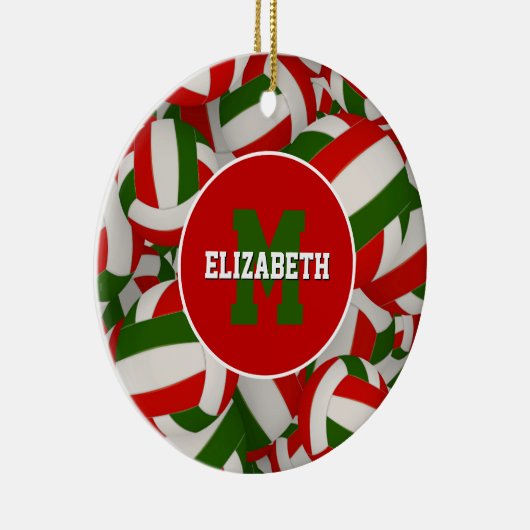 personalisierter Volleyball Keramik Ornament (Rechts)