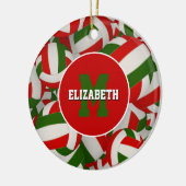 personalisierter Volleyball Keramik Ornament (Links)