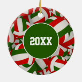 personalisierter Volleyball Keramik Ornament (Hinten)