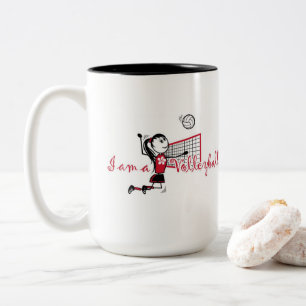 Personalisierter Volleyball Mädchen Zweifarbige Tasse
