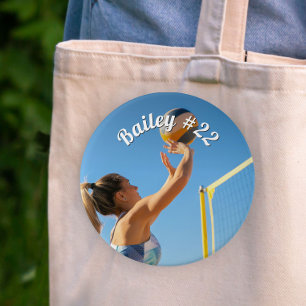 Personalisierter Volleyball mit Namen, Nummer und  Button