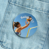 Personalisierter Volleyball mit Namen, Nummer und  Button