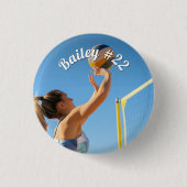 Personalisierter Volleyball mit Namen, Nummer und  Button (Vorderseite)