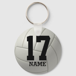 Personalisierter Volleyball (Name u. Zahl) Schlüsselanhänger