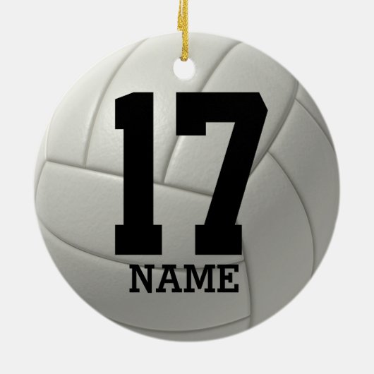 Personalisierter Volleyball (Name und Teamzahl) Keramikornament (Hinten)