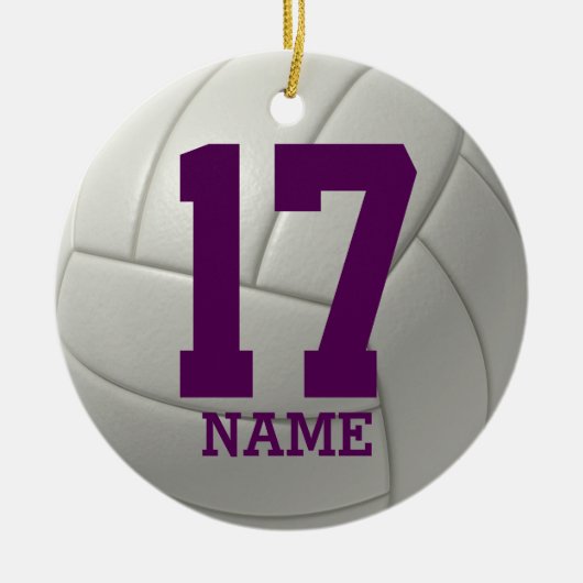 Personalisierter Volleyball (Name und Teamzahl) Keramikornament (Vorne)