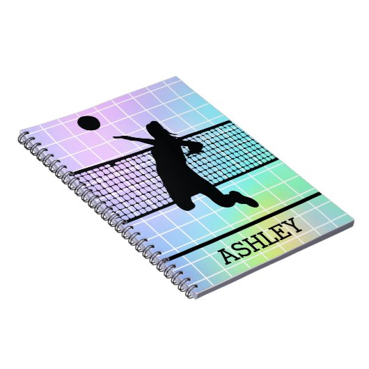 Personalisierter Volleyball-Player-Netz farbig Notizblock (Rechte Seite)