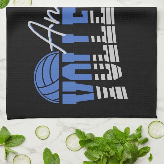 Personalisierter Volleyball Spieler ADD NAME Team Geschirrtuch (Gefaltet)