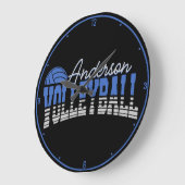 Personalisierter Volleyball Spieler ADD NAME Team  Große Wanduhr (Winkel)