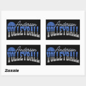 Personalisierter Volleyball Spieler ADD NAME Team  Rechteckiger Aufkleber (Blatt)